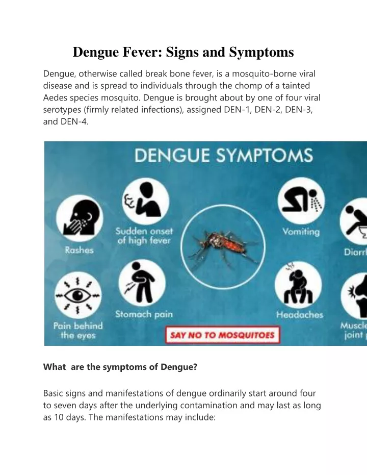 dengue fever signs and symptoms