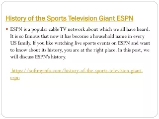 History of the Sports Television Giant ESPN