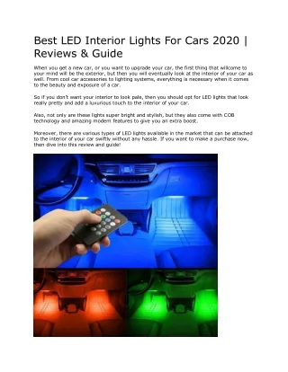 Best LED Interior Lights For Cars 2020 | Reviews & Guide