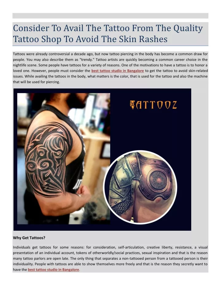 consider to avail the tattoo from the quality