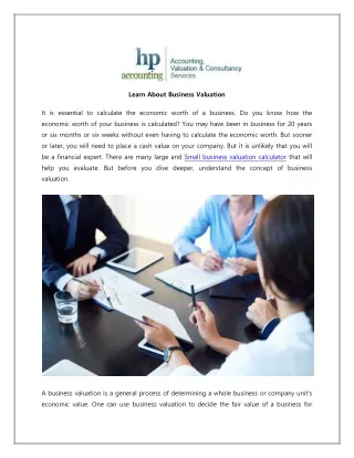 learn about business valuation