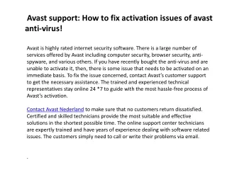avast support how to fix activation issues