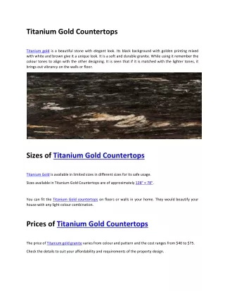 Titanium Gold Countertops