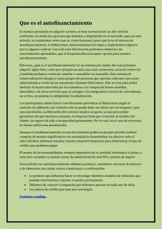 que es el autofinanciamiento