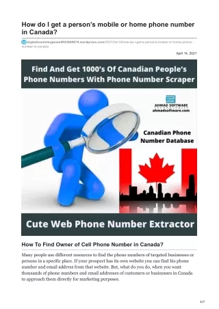 how do i get a person s mobile or home phone