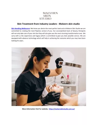 Skin Treatment from Industry Leaders - Malvern skin studio