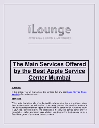 Apple Service Center in Mumbai & Thane