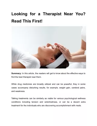 looking for a therapist near you