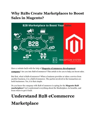 why b2bs create marketplaces to boost sales