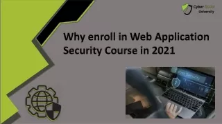 Why enroll in web application security course in 2021