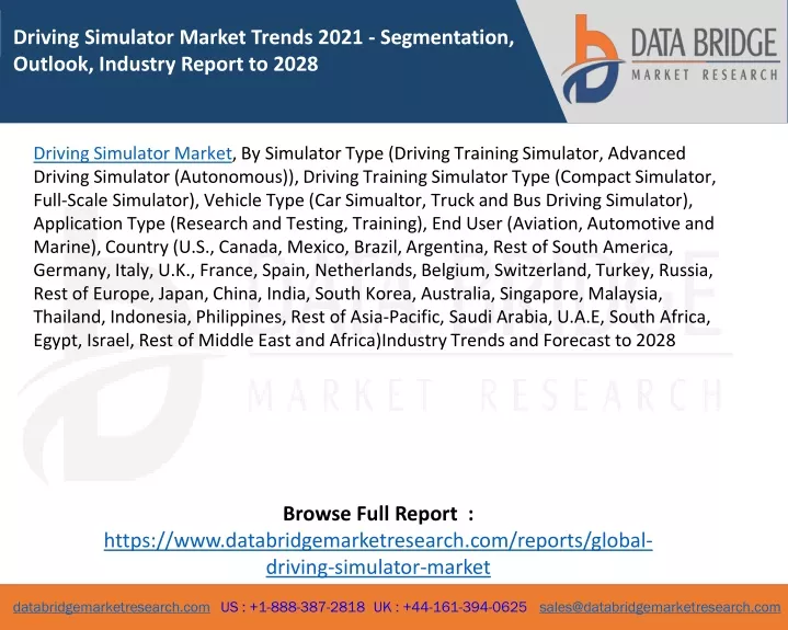 driving simulator market trends 2021 segmentation