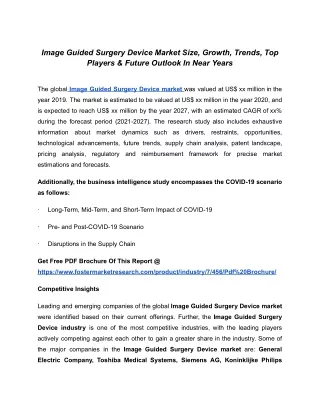 image guided surgery device market size growth