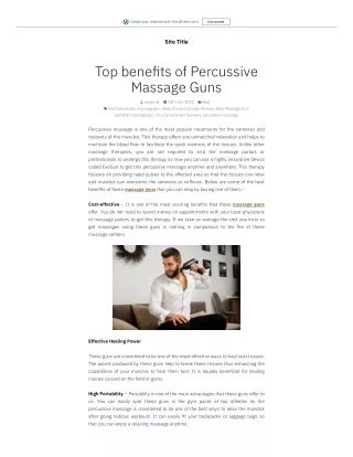 Top benefits of Percussive Massage Guns