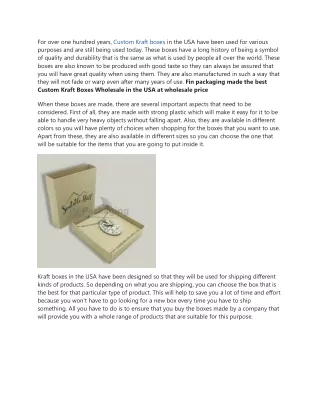 for over one hundred years custom kraft boxes