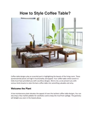 how to style coffee table