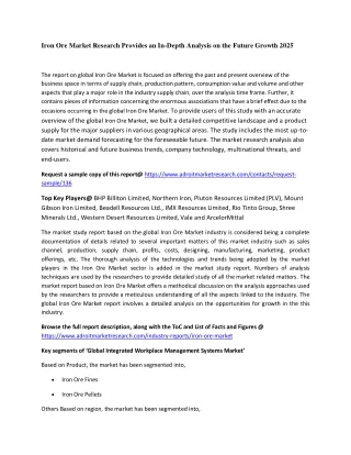 iron ore market research provides an in depth