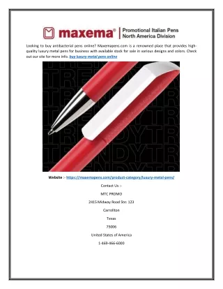 Buy Luxury Metal Pens Online | Maxemapens.com