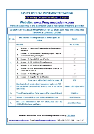 pas119 hse lead implementer training