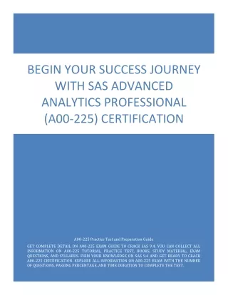 begin your success journey with sas advanced