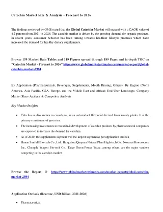catechin market size analysis forecast to 2026