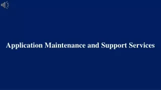 application maintenance and support services