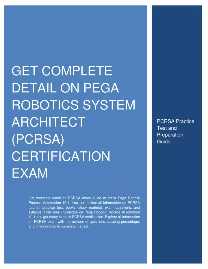 get complete detail on pega robotics system
