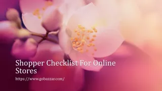 Shopper Checklist For Online Stores