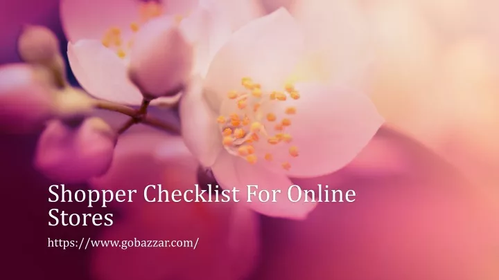 shopper checklist for online stores