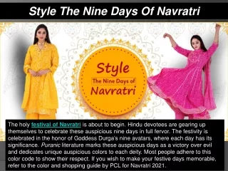 Style The Nine Days Of Navratri