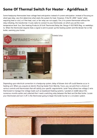 some of thermal switch for heater agridifesa it