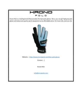 Best Polo Gloves | Kronopolo.com