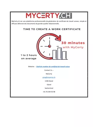 Solution de création automatisée de certificats de travail suisses | MyCerty.ch