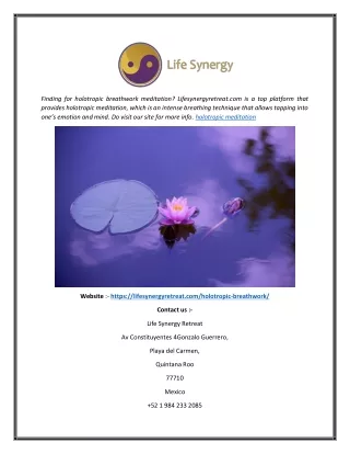 Holotropic Meditation | Lifesynergyretreat.com