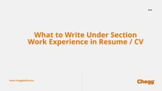 How to write work experience in a resume?