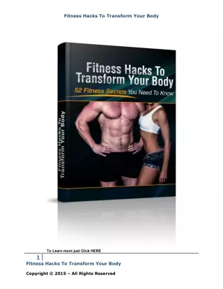 fitness hacks to transform your body