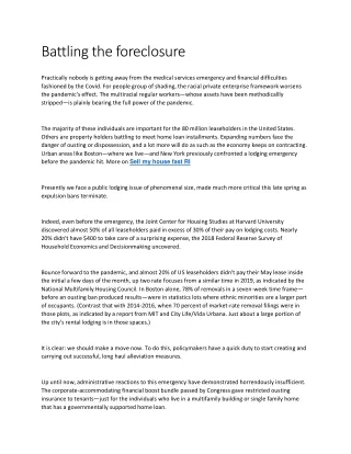 battling the foreclosure