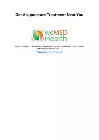 get acupuncture treatment near you