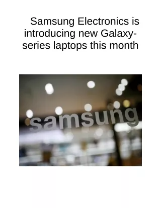Samsung Electronics is Introducing New Galaxy-series Laptops This Month