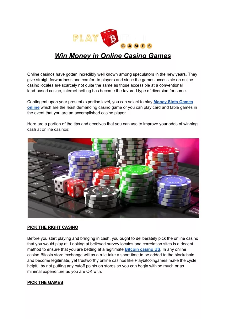 win money in online casino games