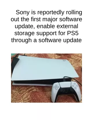 Sony is Reportedly Rolling Out the First Major Software Update, Enable External Storage Support for PS5 Through a Softwa