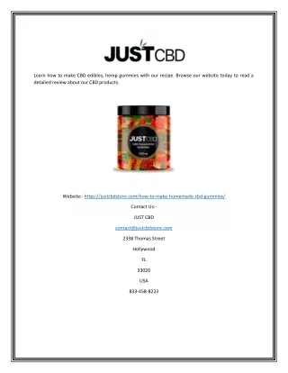 learn how to make cbd edibles hemp gummies with