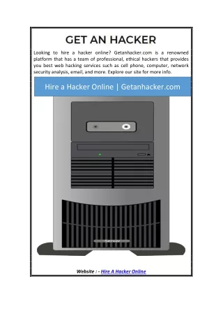 Hire a Hacker Online | Getanhacker.com
