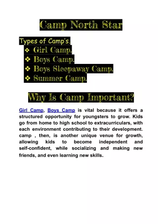 camp north star