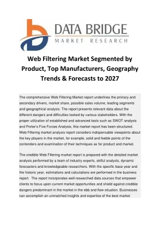 web filtering market segmented by product