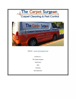 Carpet Cleaning Gold Coast | Thecarpetsurgeon.com.au