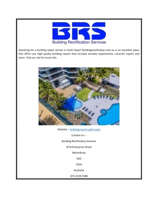 Building Repairs Gold Coast | Buildingrectification.com.au