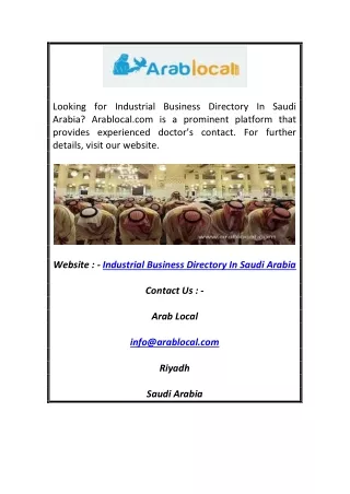 Industrial Business Directory in Saudi Arabia | Arablocal.com