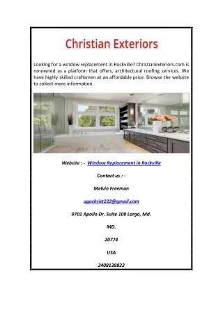 looking for a window replacement in rockville