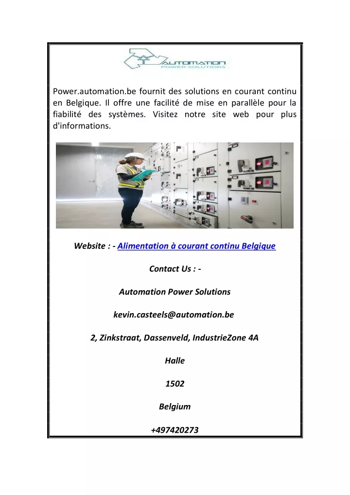 power automation be fournit des solutions