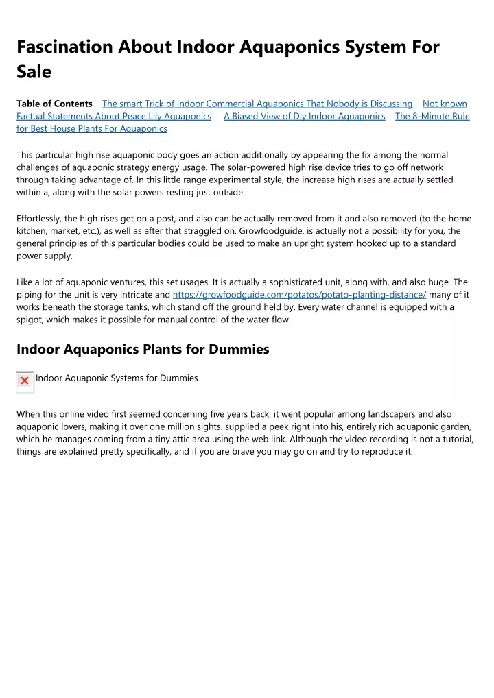 fascination about indoor aquaponics system